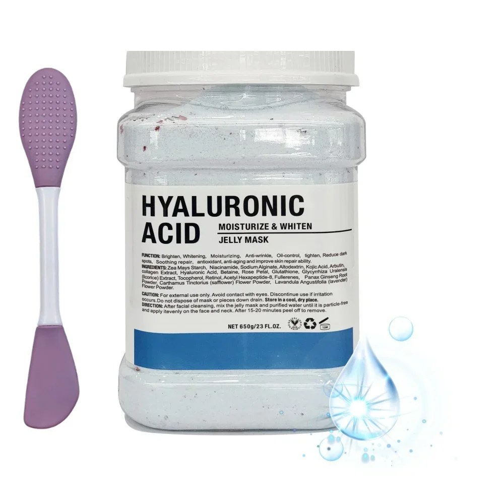 Hyaluronic Acid jelly mask jar with silicone brush